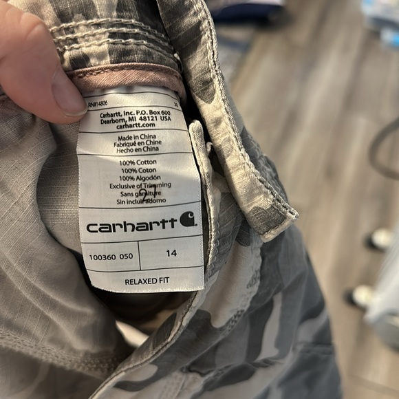 Carhartt Shorts Womens 14 Camouflage Relaxed Fit Ripstop Woodland Camo Outdoors - Picture 6 of 6